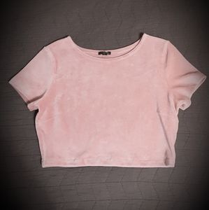 Wild Fable Blush/Pink Velvet Crop Top Size L